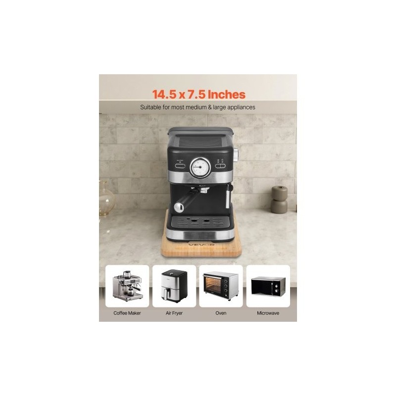 Työtasoalusta luonnonpuinen kumipyörillä koko 368x191x21 mm 18 kg kantavuus