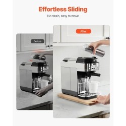 Työtasoalusta luonnonpuinen kumipyörillä koko 368x191x21 mm 18 kg kantavuus