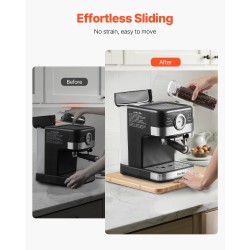 Keittiölaitteiden liukulevy luonnonpuuta 267 x 330 mm 18,14 kg kantavuus kumipyörillä