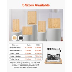 Keittiölaitteiden liukulevy luonnonpuuta 267 x 330 mm 18,14 kg kantavuus kumipyörillä