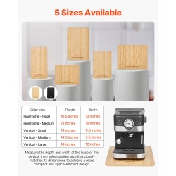 Liukulevy keittiökoneille luonnonpuu 406 x 305 mm kumipyörillä 18 kg kantavuus