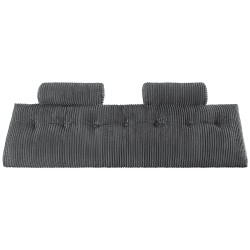 King size -kokoinen samettinen kiilatyyny sängynpäätyyn harmaa