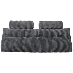 Kiilatyyny sängynpäätyyn queen-kokoinen irrotettava pestävä samettipäällinen kuituvaahtotäyte harmaa 2 niskatyynyä