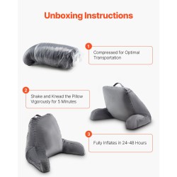 Luku- ja selkätyyny harmaa samettipäällinen silputtu muistivaahto 381x508x254 mm 3 taskua