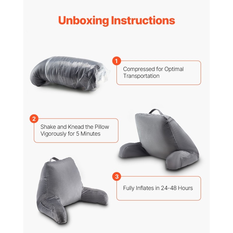 Selkätyyny silputulla muistivaahdolla samettipäällisellä 381×457×254mm harmaa kolmella taskulla