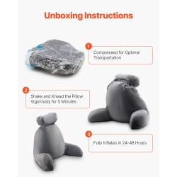 Tukityyny samettipäällisellä silputulla muistivaahdolla harmaa kolmella taskulla irrotettava niskatuki