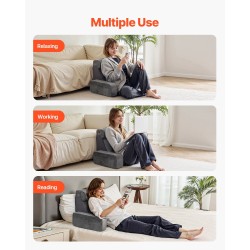 Lukutyyny samettipäällinen vaahtoydin 70x63x48 cm käsinojilla niskatyynyllä 3 taskua