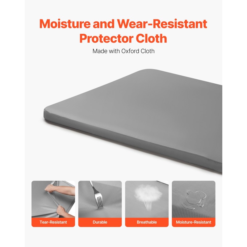 Sälepohja patjatuki puu 4-osainen queen-kokoinen 38 mm 200D Oxford-kangas harmaa