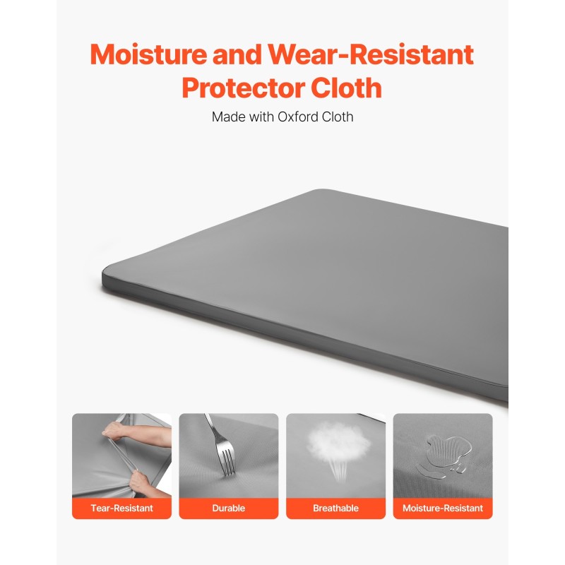 Sängyn pohjalevy king-kokoinen 4-osainen 38 mm puusäleillä 200D Oxford-kangas harmaa