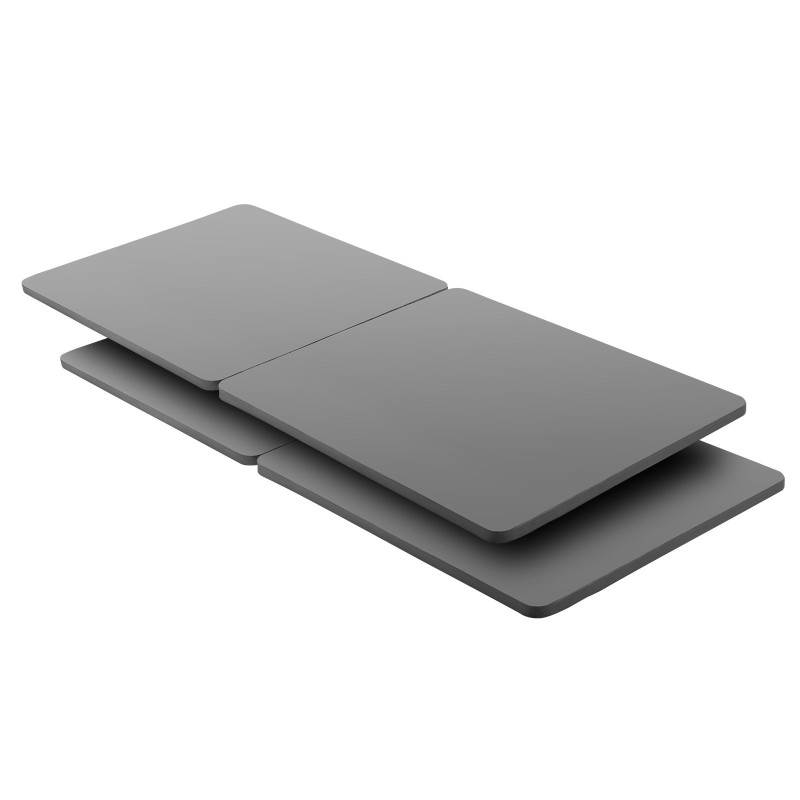 Sängyn pohjalevy king-kokoinen 4-osainen 38 mm puusäleillä 200D Oxford-kangas harmaa