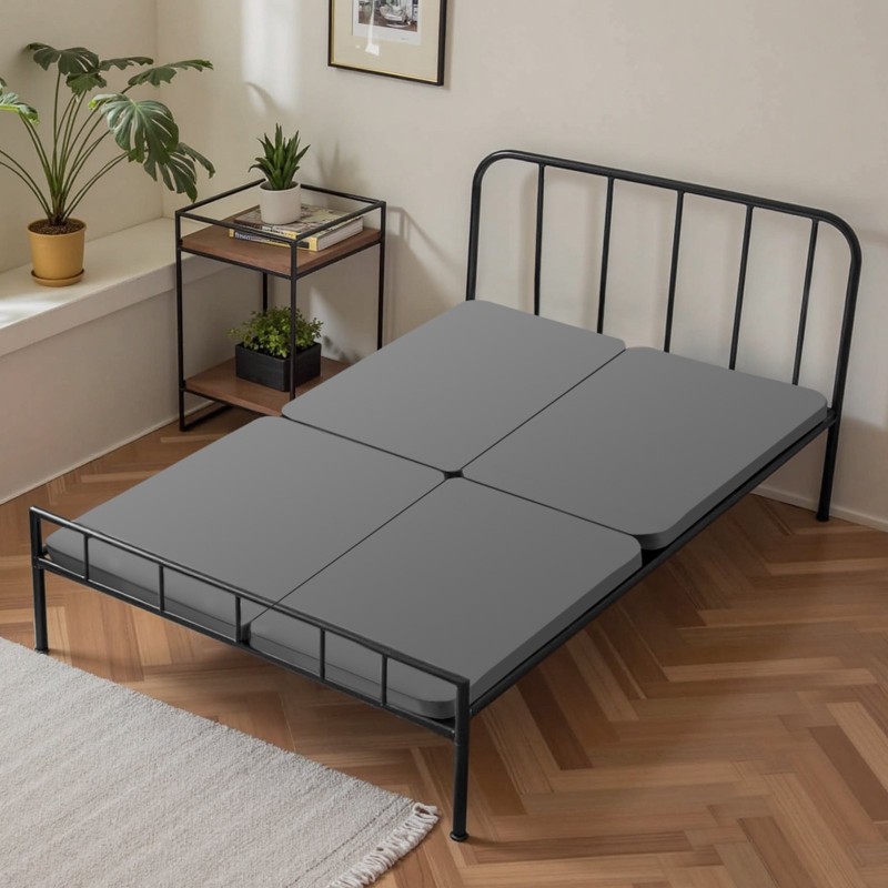 Patjatuki twin-kokoinen 2-osainen puisilla 38 mm säleillä 200D-kankaalla