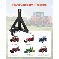 3-pisteen vetolaite 2 tuuman vastaanotin hiiliterästä ruosteenestopinnoitettu