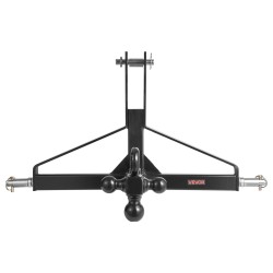 3 pisteen perävaunukytkin hiiliteräksinen yksireikäinen 2 tuumaiselle vetokuulalle musta