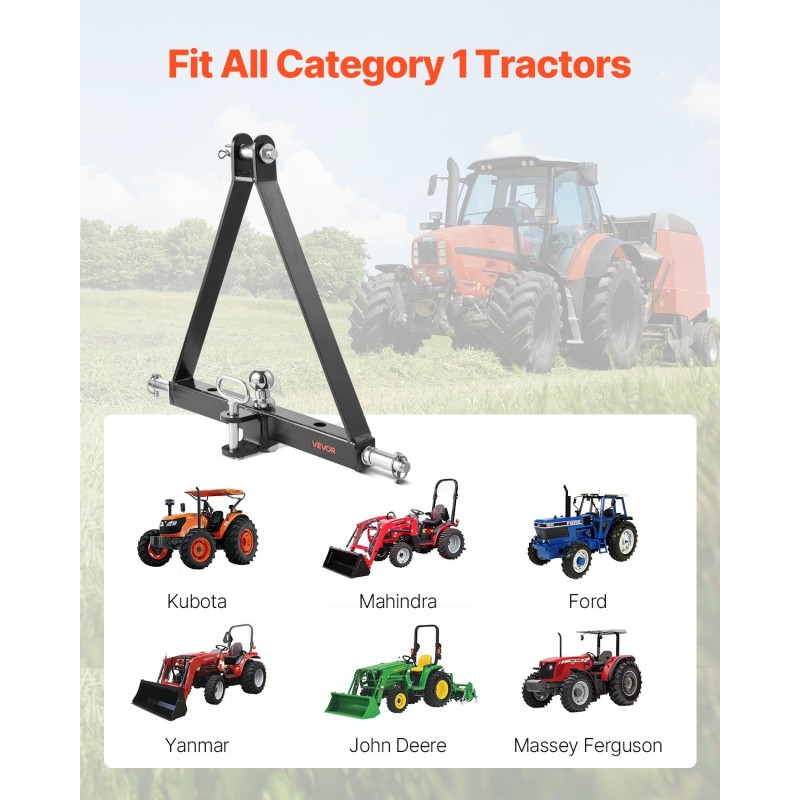 3-pisteen vetokoukkuvastaanotin hiiliteräs pintakäsitelty 2-tuumainen kantavuus 6000 paunaa