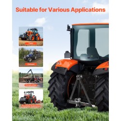 3-pisteen vetokoukkuvastaanotin hiiliteräs pintakäsitelty 2-tuumainen kantavuus 6000 paunaa