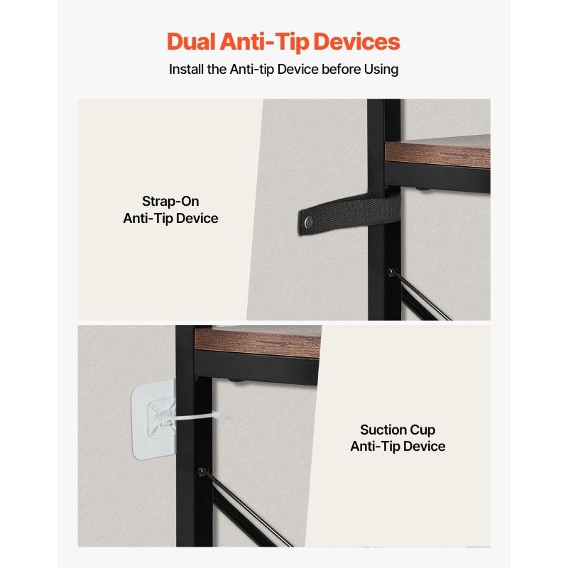 Kulmakirjahylly 6-kerroksinen L-muotoinen metallirunko MDF-puuhyllyt alakaapit ovilla musta ja ruskea