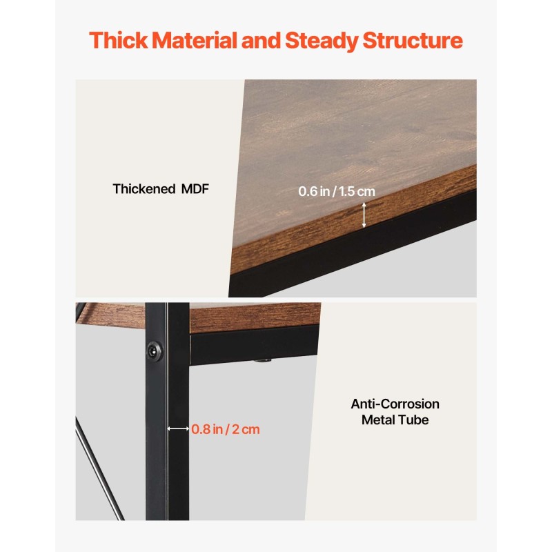7-tasoinen L-muotoinen kulmakirjahylly metallirunko puuhyllyillä 60x60x200 cm olohuoneeseen