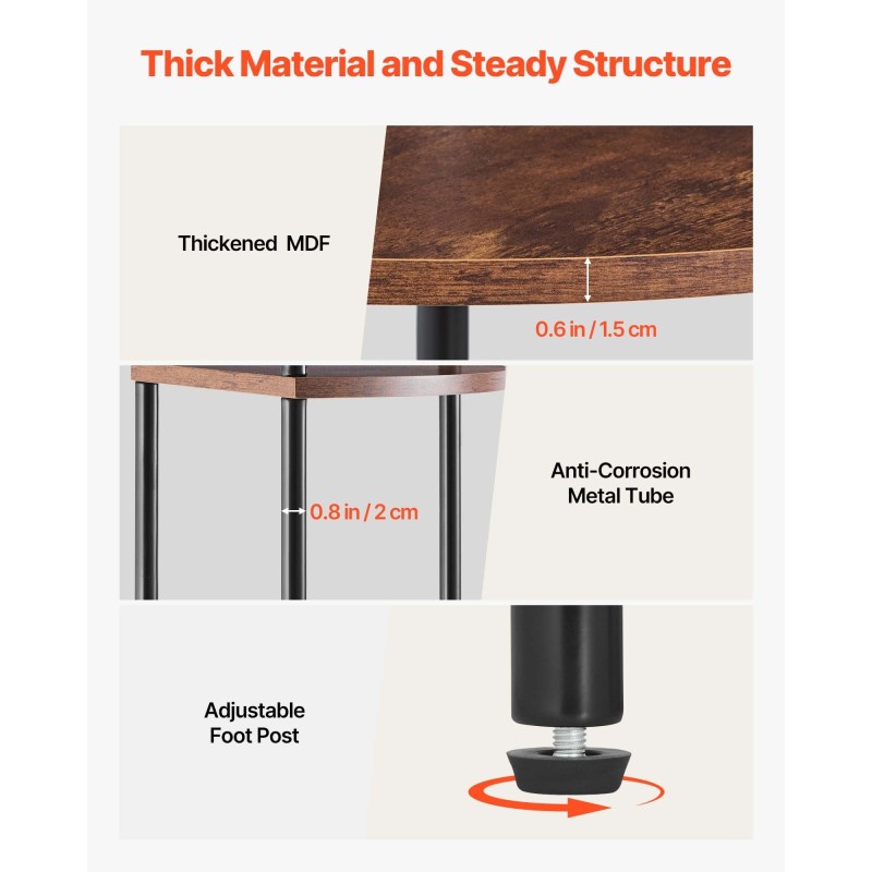 Kulmahylly 5-tasoinen kapea metallirunko MDF puuhyllyt 168 cm LED-valonauha