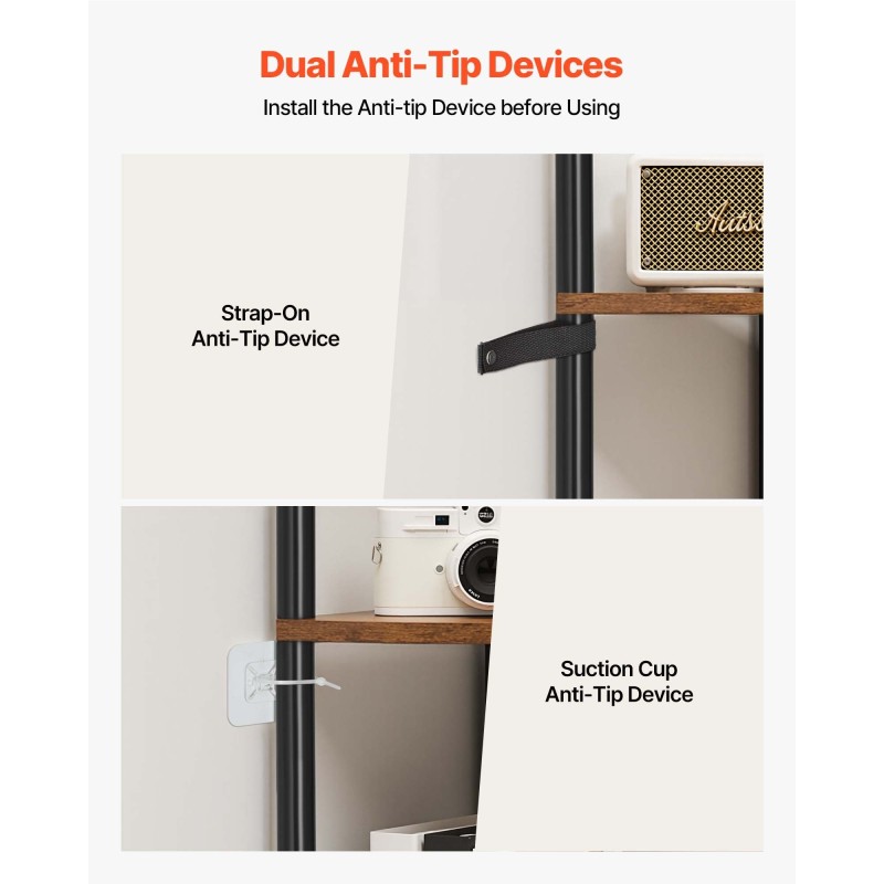 Kulmahylly 5-tasoinen kapea metallirunko MDF puuhyllyt 168 cm LED-valonauha