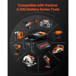 Litiumakku ja laturipaketti 4,0 Ah 20 V Makita-yhteensopiva 1,8 m johdolla