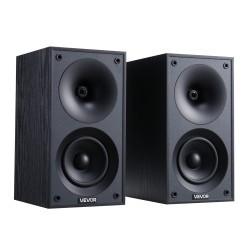 Kirjahyllykaiutinpari passiivinen 4 tuuman MDF-puurunko musta stereotoisto