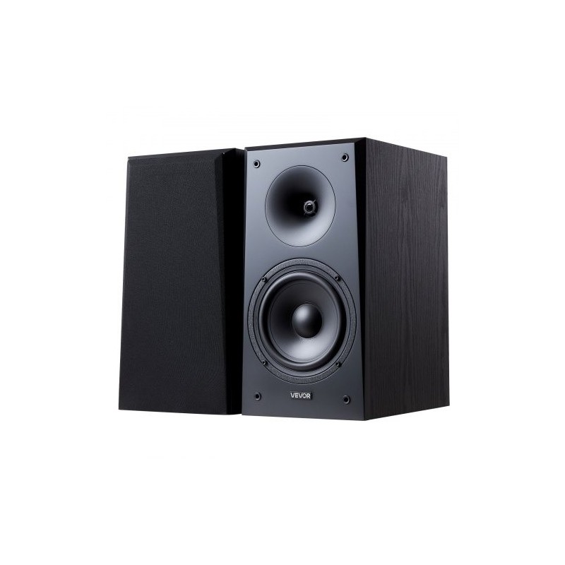 Passiivinen hyllykaiutinpari MDF-puukotelo kotikäyttöön stereo 100W musta