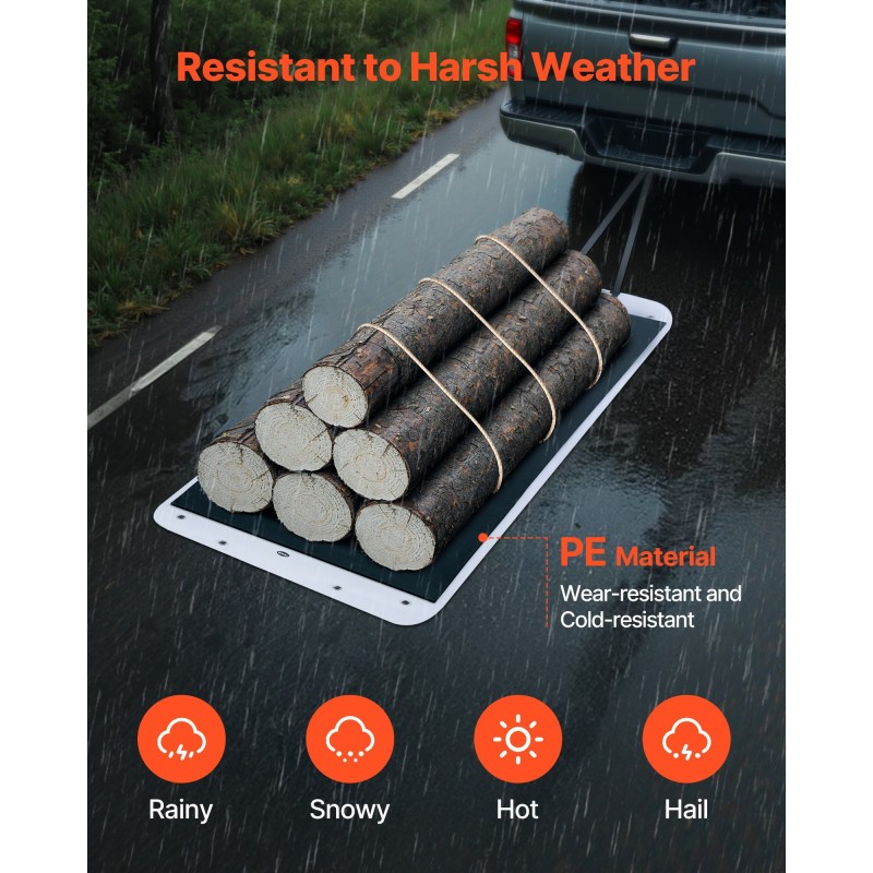 Vetoreki PE-muovinen 2800 x 1015 mm 725 kg kantavuus pihalle ja maastoon