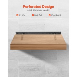 Seinähyllyille teräksiset piilokiinnikkeet 22 tuuman 2 kpl 68 kg kantavuus