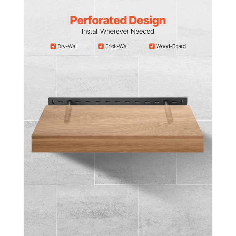 Seinähyllyille teräksiset piilokiinnikkeet 22 tuuman 2 kpl 68 kg kantavuus