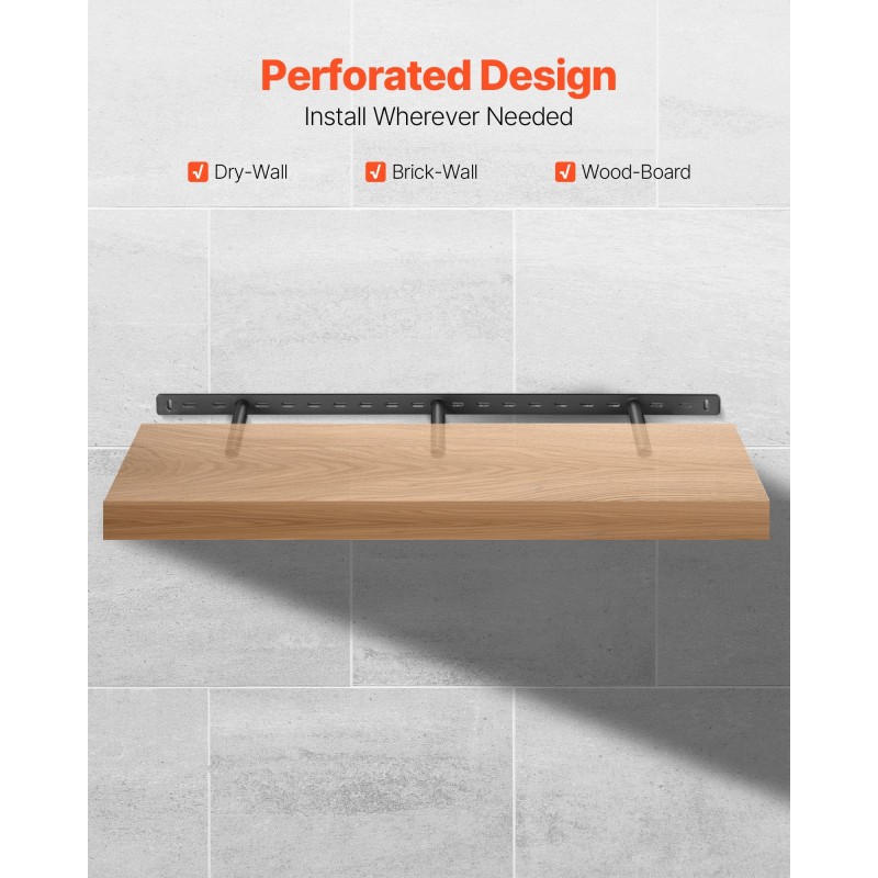 Teräs seinäkiinnike kelluvalle hyllylle 34 tuumaa 86 kg ruosteenestopinnoitteella