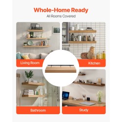 Teräs seinäkiinnike kelluvalle hyllylle 34 tuumaa 86 kg ruosteenestopinnoitteella