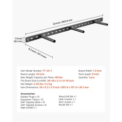Teräs seinäkiinnike kelluvalle hyllylle 34 tuumaa 86 kg ruosteenestopinnoitteella