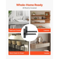 T-muotoiset teräs seinäkiinnikkeet kelluville hyllyille 90 kg 2 kpl ruosteenkestävä pinnoite