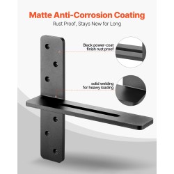 T-mallinen täysteräksinen kelluva hyllynkannatin 12 tuumaa 90 kg 2 kpl