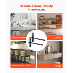 T-muotoiset teräksiset kelluvat hyllynkannattimet 18 tuuman tukilevy 2 kpl 90 kg kantavuus