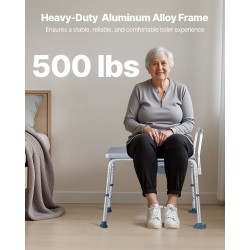 WC-tuoli teräsrunko 227 kg kantavuus säädettävä korkeus 5 litran ämpärillä