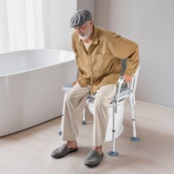 WC-tuoli teräsrunko 227 kg kantavuus säädettävä korkeus 5 litran ämpärillä