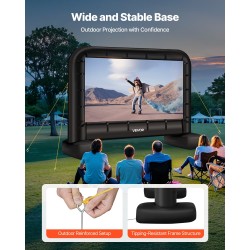 Puhallettava elokuvakangas 14 jalan 600D pestävä valkokangas ulkokäyttöön