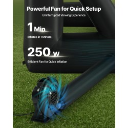 Puhallettava elokuvakangas 16 jalan pestävä valkokangas musta runko ulkokäyttöön