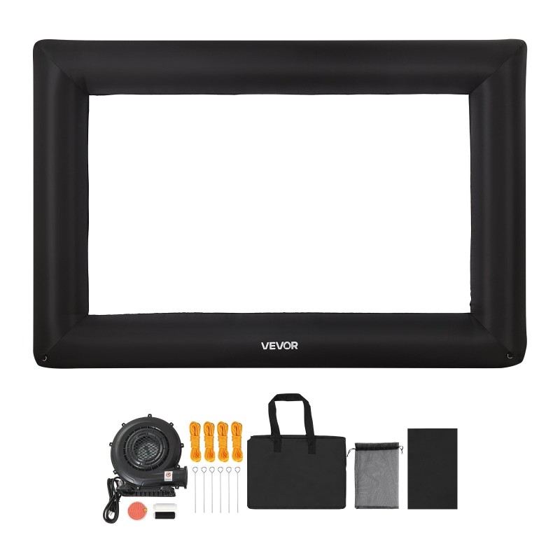 Puhallettava elokuvakangas 16 jalan pestävä valkokangas musta runko ulkokäyttöön