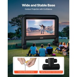 Puhallettava valkokangas 600D pestävä 288 x 155 cm ulkokäyttöön