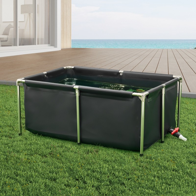 Kalastusallas 480 litraa PVC-pinnoitettu kangas ruostumaton teräsrunko 120x80x50 cm