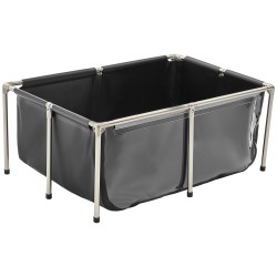 Maanpäällinen PVC kaliallas 480 l ruostumattomalla teräsrungolla ja läpinäkyvällä paneelilla