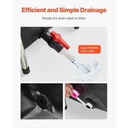 Maanpäällinen PVC-kaliallas 480 l ruostumattomalla teräsrungolla ja läpinäkyvällä paneelilla