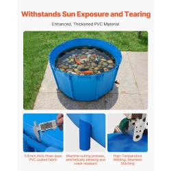 Pyöreä PVC-pinnoitettu kalasäiliö 3100 L 2000 mm halkaisija muovikehikko