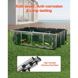 Kalalammikko suorakaiteen muotoinen siirrettävä PVC-materiaalinen 1781 l ruostumattomalla teräsrungolla