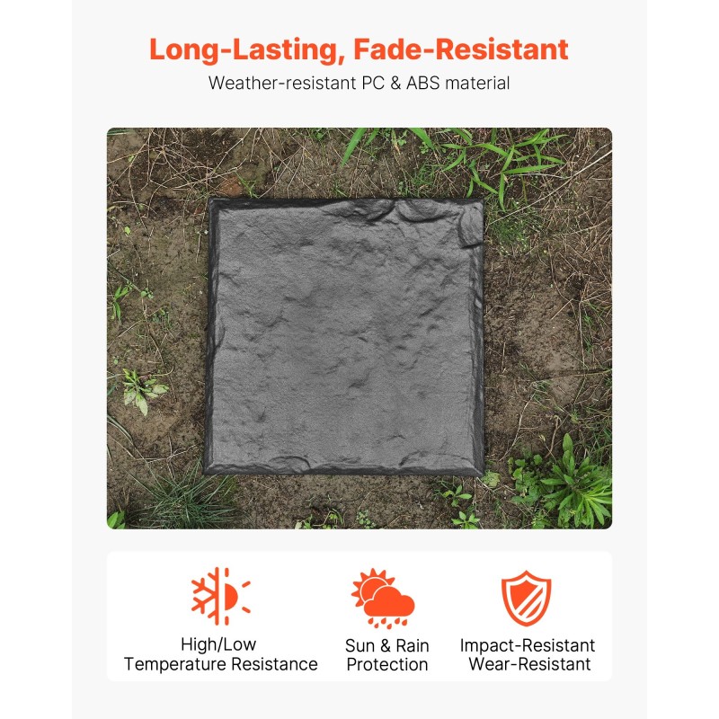 Puutarhan askelkivet muovihartsia 395×395×26 mm 8 kpl ulkokäyttöön