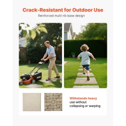 Puutarhan askelkivet 8 kpl PC- ja ABS-muovihartsista 395×395×26 mm beige