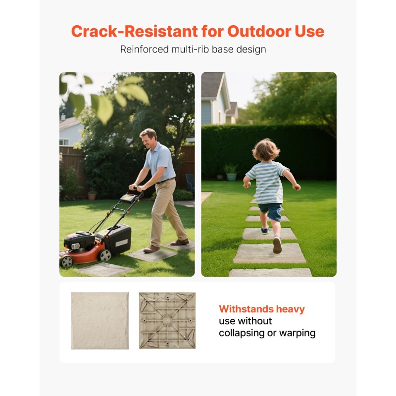 Puutarhan askelkivet 8 kpl PC- ja ABS-muovihartsista 395×395×26 mm beige