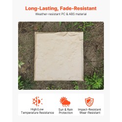 Neliönmuotoiset puutarhan askelkivet 16 kpl PC ja ABS muovihartsista beige 395×395 mm